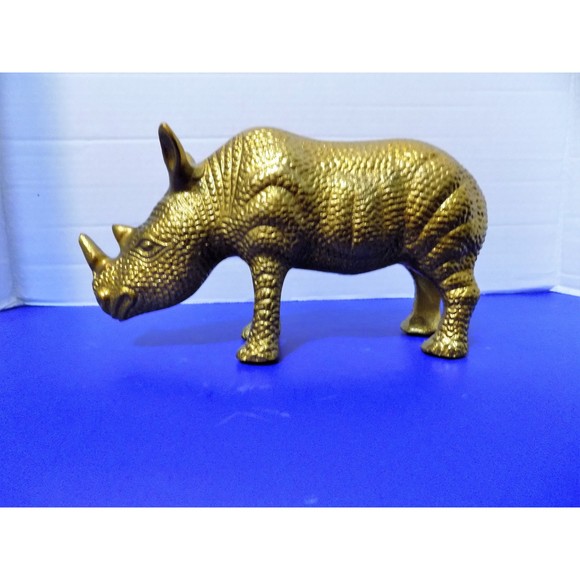 NEW Cast Iron  Rhino Rhinoceros Figurine Statue Made In India - Picture 3 of 6